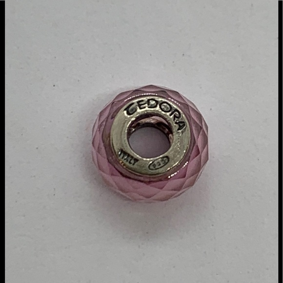 3 Charm Beads: 2 Glitter & Pink Sterling Italy - Picture 4 of 6